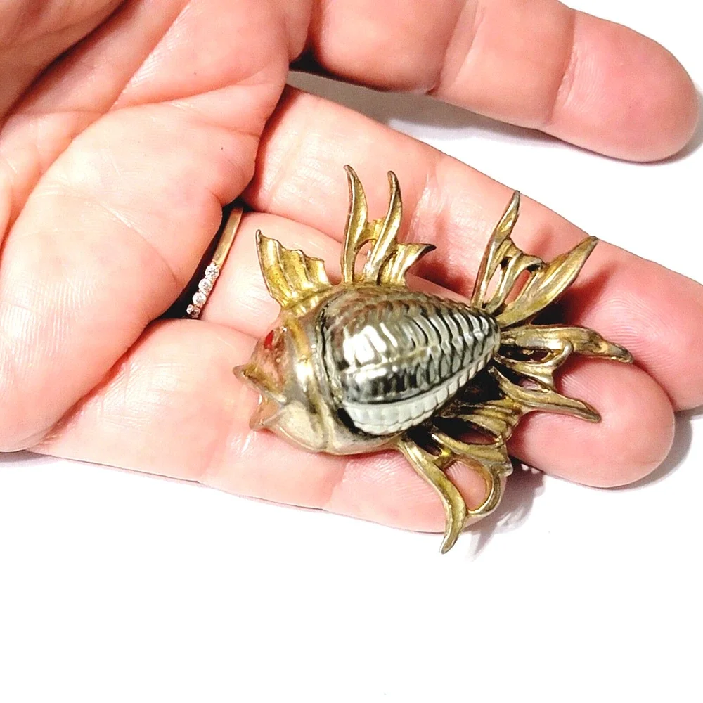 RARE Lion Fish Brooch Pin 2
